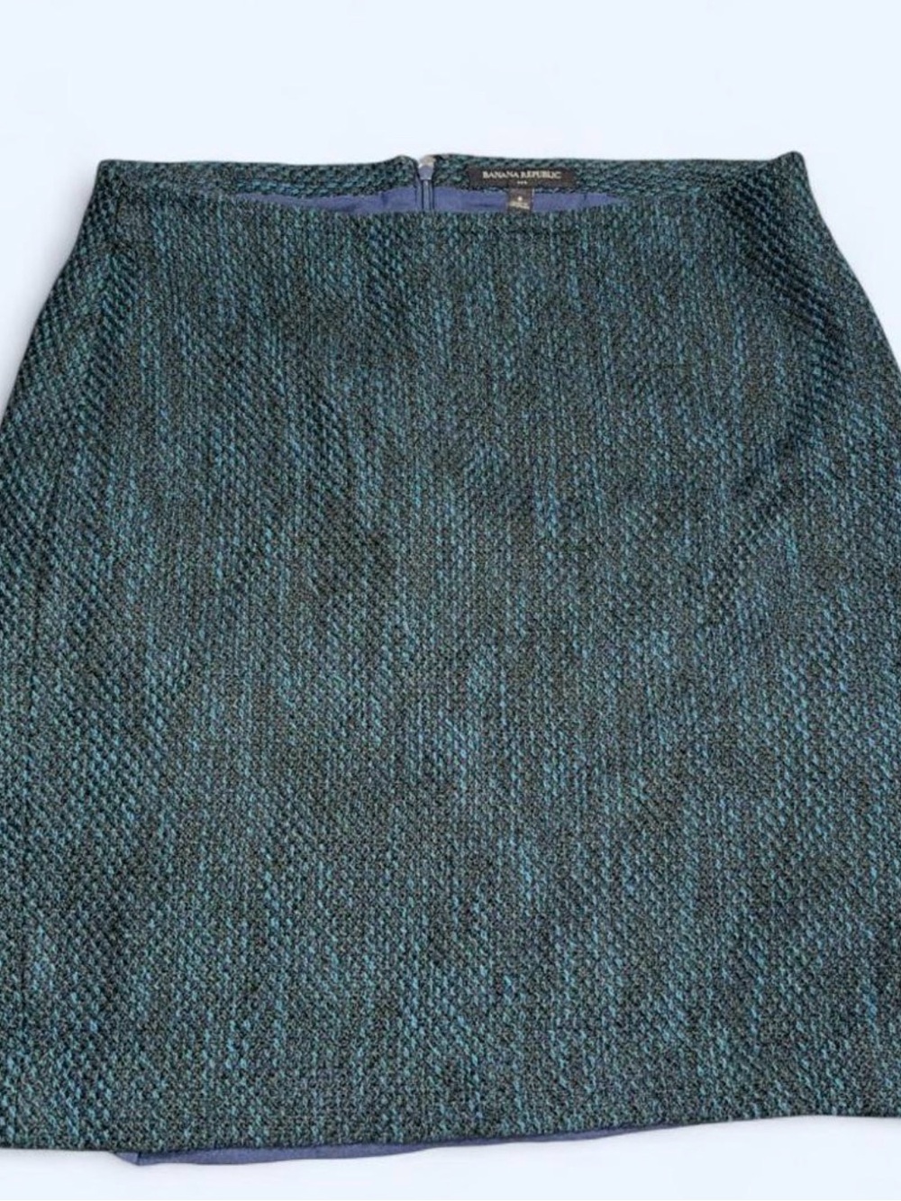 Banana Republic Teal and Dark Green Woven Pencil Skirt